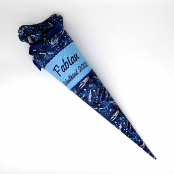 Schultüte 70 cm Drachen blau/grün