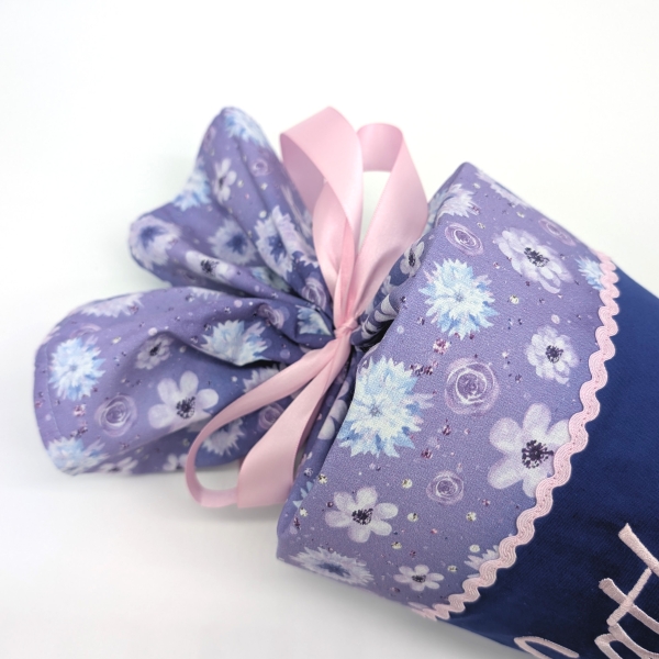 Schultüte 70 cm Blumen blau
